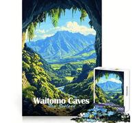 Waitomo Caves New Zealand Adults 1000 Pieces Puzzle Reasoning Practice Easy Enjoyment Premium Edges Lovely Gift (38x52cm)