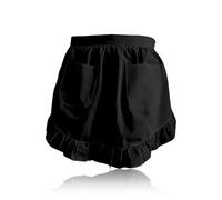 Waitress Apron,Waist Maid 2 Pockets Short Frilly Half Black for Women,Suitable for Kitchen Cooking Restaurant Coffee Shop,Stylish French,Chef for Party,Ruffle for Home Hote,Ruffles Cute Vintage