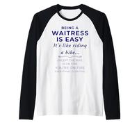 Waitress Life Being a Server is Easy Funny Waiter Quote Raglan Baseball Tee