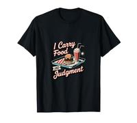 Waitress Server Carry Food Judgment Funny Retro Waiter T-Shirt