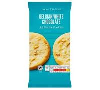 Waitrose All Butter Cookies, 8 Pack, 200g, Belgian Chocolate Varieties (Pack of 1, Belgian White Chocolate All Butter Cookies 8 Pack 200g)
