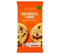 Waitrose All Butter Cookies, 8 Pack, 200g, Belgian Chocolate Varieties (Pack of 1, Dark Chocolate & Orange All Butter Cookies 8 Pack 200g)