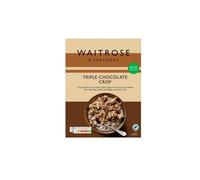 Waitrose Crisp Cereal Selection 500g - Mixed Berry, Nut & Triple Chocolate Crunch (Pack of 1, Triple Chocolate Crisp 500g)