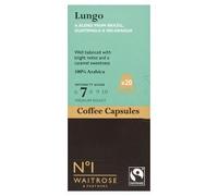 Waitrose No1 Lungo Coffee Medium Roast 20 Capsules Fairtrade Compatible with Nespresso (2 Packs)