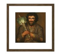 Waitt The Cromartie Fool Scottish Painting 8X8 Inch Square Wooden Framed Wall Art Print Picture with Mount Artery8 Brown One Size