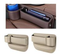 WAIWOEAI Leather Car Seat Gap Organizer for B&MW X1 F48 2015-2017 2Pcs Car Interior Organizer Seats Gap Storage Box Car Seats Filler With Cup Holder