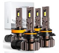 WAIXINGREN 9005 H11 Led Headlight Bulb, 6500K Cool White, 120W 52000LM H9 HB3 Led Headlight Bulb with Fan, No Adapter Required, Plug and Play Easy Installation, Pack of 4 (9005+H11)