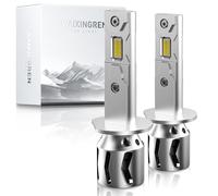 WAIXINGREN H1 Led Headlight Bulb, 60W 26000LM 400% Ultra Brightness with Fan, 6500K White with High-Efficiency Cooling System, Canbus Ready, Plug and Play, Pack of 2 (H1)