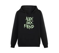 WAIXUXE Alien Sex Fiend Hoody Green Band Logo New Mens Black Men
