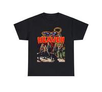 WAIXUXE Heaven Australian 80s Metal Band Unisex Short Sleeve T Shirt Black