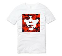 WAIXUXE Ian Brown King Monkey Red Camo Box T Shirt White