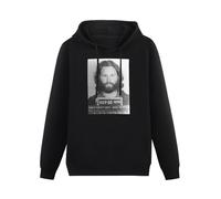 WAIXUXE Jim Morrison Mugshot Cool Long Sleeve Hoody Black