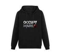 WAIXUXE Occupy Mars Spacex Hoody Elon Musk Space X Exploration Graphic Hoodie Black