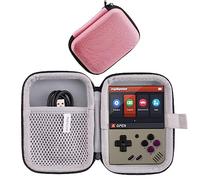 WAIYUCN Hard EVA Carrying Case for Miyoo Mini Plus,3.5 inch Retro Handheld Game Console Case. (Pink)
