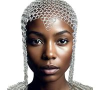 WAIZ Medieval Knights Butted Aluminium Chain Mail Coif Ring Maille Hood