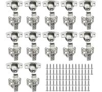 WAIZHIUA 12Pcs Cabinet Hinges Full Overlay Soft Close for Kitchen Units, Cupboard, Wardrobe - Concealed Folding Door Hinges With Screws for Bathroom, Bedroom, Dining Room