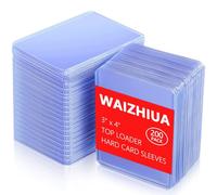 WAIZHIUA 200Pcs 3x4 Top Loaders Clear Card Sleeves, 35pt Rigid Thick 76x101mm Standard Size Toploader Card Protectors for MTG Hockey Golf Sports Cards (Pack of 200)