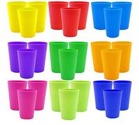 WAIZHIUA 27-Piece Plastic Cups, 260ml Reusable Drinking Cups, Plastic Tumblers Set for Children Kids, Kitchen, Outdoor Parties, Picnics, BBQ’s, Travels, 9 Colors
