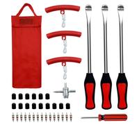WAIZHIUA 39 Pieces Tyre Lever Kit - Heavy Duty Motorcycle Bike Car Tire Iron Set with 3x 30cm Tyre Spoons & Tools for MTB, Bicycle, Motorbike Tire Repair & Changing