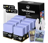 WAIZHIUA 400-Piece Card Sleeves Set - Includes 200 Toploaders & 200 Clear Penny Sleeves and Gloves, Premium 3"x4" Top Loaders for Sports, MTG, Football & Game Cards