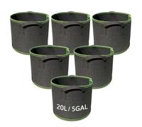 WAIZHIUA 6Pcs Plant Grow Bags 5 Gallon Breathable Nonwoven Fabric Plant Growing Bags Garden Pots Planter Bags Containers with Handles for Vegetables Flowers Herbs Potato Tomato Carrot Strawberry