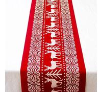 WAIZHIUA Christmas Table Runners - Deer Xmas Table Linens for Home Party Decor (28*270cm)