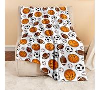 Wajade Balls Throw Blanket for Boys Birthday for Kids Age 1 2 3 4 5 6 7 8 9 10 11 12 Soft Fleece Warm Bedding Blanket for Couch Sofa Travel-127 * 153