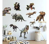 Wajade Forest Dinosaur Wall Sticker Animal Wall Decal Peel and Stick Removable PVC Wall Paper Wall Mural for Boys Bedroom Playroom