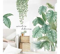 Wajade Wall Stickers Flower Leaves Wall Murals Removable Self-Adhesive Decals Art for Bedrooms Living Rooms (Monstera Deliciosa)