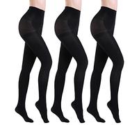 WAJIAFAR 3 Pairs Semi Opaque Tights, 40D Control Top Microfiber Leggings for women