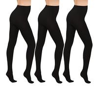 WAJIAFAR 3 Pairs Warm Tights for Women,High Waist Tummy Compression Pantyhose with Control Top