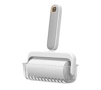 WAJJWI 12pcs Tearable Roll Paper Sticky Roller Brush Plush Razor Replaceable Core Cleaning Tool Pet Hair Removal Carpet for Clothes, Sofa(Grey)