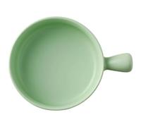WAJJWI 1pc Salad Bowl with Handle Oven Baked Rice Bowl Ceramic Noodle Bowl Fruit Salad Bowl Home Creative Tableware for Salad(Green)