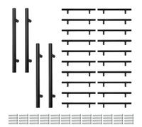 WAJJWI 20 Pcs 96/128/160mm Matte Black Cabnet Pulls Kitchen Cabinet Handles Made of Stainless Steel Ideal for Drawer Cupboard for Cabinet Door Replacement