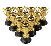 WAJJWI 20pcs Mini Plastic Gold Reward Trophy Cup Soccer Golden Winners Medals Prize Awards Prop For Sports Tournaments
