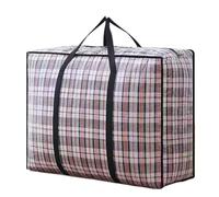 WAJJWI 3 Pcs Heavy-Duty Woven Moving Bags Bulk - Waterproof Dustproof Luggage Storage With Handles For Bedding & Relocation for Moving(Black,M)