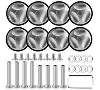 WAJJWI 8Pcs Sliver Luggage Wheel with Screw Travel Suitcase Wheels Replacement 55mm Axles Caster Repair for Suitcase and Luggage