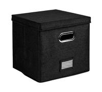 WAJJWI Foldable Vinyl Record Storage Box Portables Multi-Functional Organizer with Lid for 12 in Albums Records Crate LP Album for Albums(Black)