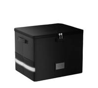 WAJJWI Foldable Vinyl Record Storage Box with Lid and Handles Lockable Album File Records Collection for Precious for Albums