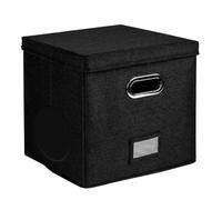 WAJJWI Vinyl Record Storage Box Album Organizer Crate LP Fabric Cabinet Case with Lid and Handle for Albums