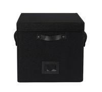 WAJJWI Vinyl Record Storage Box Fabric Organizer Case Crate for Album Protection and Easy Access for Albums