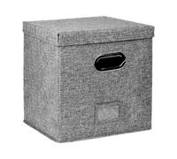 WAJJWI Vinyl Record Storage Box Portables Multi-Functional Organizer with Lid for 12 in Albums Records Crate LP Album Foldable for Albums(Grey)