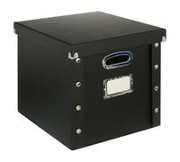 WAJJWI Vinyl Record Storage Box with 13 A-Z Guides Collapsible Organizer Up to 50 Records Keepsake Solution for Albums