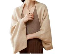 WaJuemy Cashmere Wrap Sweater for Women Warm Shawl Blanket Scarf Wraps with Sleeves Knit Open Front Poncho Pashmina Shall Cardigans Cape Lightweight(13 Camel)