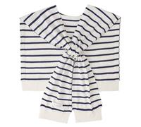 WaJuemy Women's Sweater Shawl Wraps Sleeves Knitted Collar Sweater Scarf Top Casual Lightweight Shoulder Cape Accessories, 15 Navy White Stripe X, One size