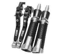 WAJUHJK Motorcycle Adjustable Brake Clutch Levers 7/8" 22MM Hand Grips Handlebar Ends for VTX1300C VTX 1300C VTX 1300 C 2004 2005(Silver)