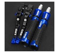 WAJUHJK Motorcycle CNC Brake Clutch Levers 7/8''22mm Handlebar Grips Handle Bar Ends for Blaster YFS 200 Blaster YFS200 2005 2006(Black Blue)
