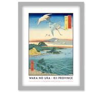 Waka no ura Kii Province Utagawa Hiroshige Japan Woodblock Classic Collection Artwork Framed Wall Art Print A4 Artery8 Light Grey One Size