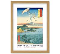Waka no ura Kii Province Utagawa Hiroshige Japan Woodblock Classic Collection Artwork Framed Wall Art Print A4 Artery8 Light Oak One Size