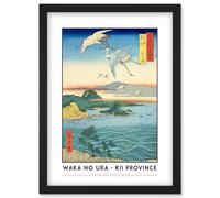 Waka no ura Kii Province Utagawa Hiroshige Japan Woodblock Classic Collection Artwork Framed Wall Art Print A4 Artery8 Black One Size